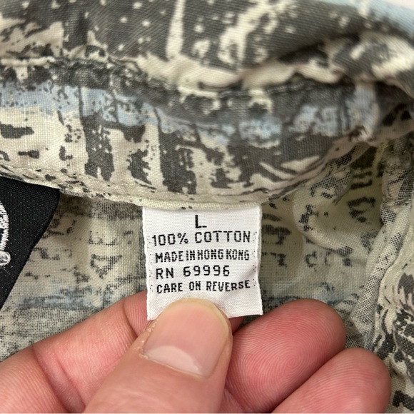 Vintage 90s Permit Surfer Skater Mint Green Casual Button Up S/S Shirt Mens L - Picture 7 of 8